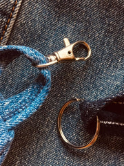 Denim Mini-Backpack Keychain - do good shop ethical gifts