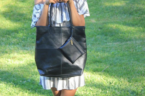 Genuine Leather Handbag with lipstick pouch - do good shop