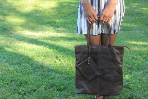 Genuine Leather Handbag with lipstick pouch - do good shop