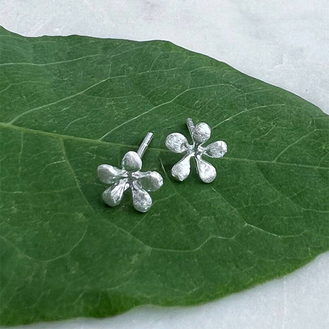 Tiny Daisy Studs in .925 Sterling Silver