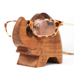 Elephant Eyeglass Stand | Acacia Wood