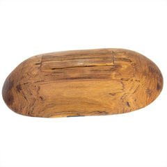 Large Oval Olive Wood Bowl with Bone Inlay Accent