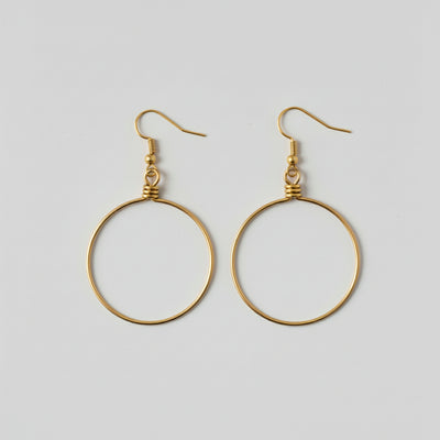 A pair of classic silver hoop earrings 