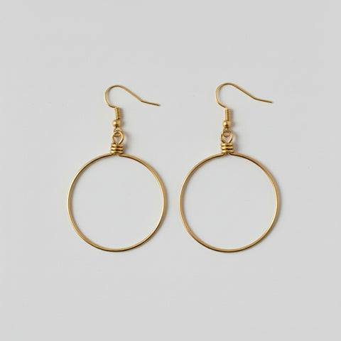 A pair of classic silver hoop earrings 