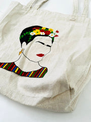 Colorful Hand-Painted Frida Kahlo Bag