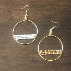 hoop.earrings.boho.chic.beaded.hanging.french.hook.womanmade.mexico.for.do.good.shop.ethical.jewelry.pearl.white.amber.ivory.beads