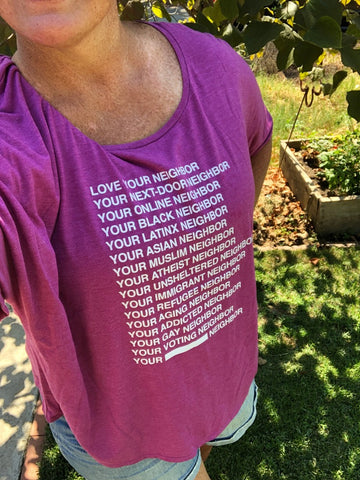 Love Your Neighbor Short Sleeve Tee Shirt (women's cut) - do good shop ethical gifts