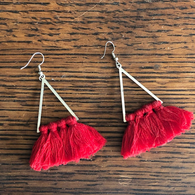 tassel.earrings.flair.enneagram7.dangle.red