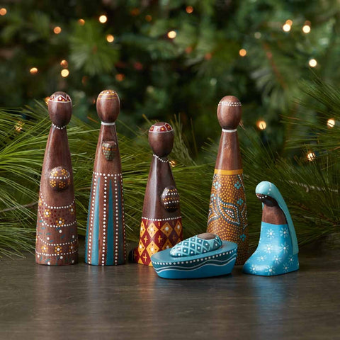 Hand Painted Java Nativity Set