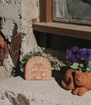 Terracotta Sunrise Motif Planter