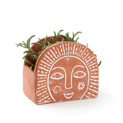 Terracotta Sunrise Motif Planter