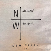 sewickley.pa.pennsylvania.map.coordinates.city.tote.bag.ethically,handprinted.do.good.shop